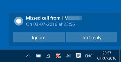 How to get Missed Call notifications on your Windows 10 PC