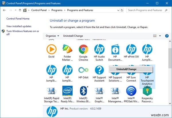 TAInstaller.exe HP Touchpoint Analytics Installer using high resources; Deactivate or remove it