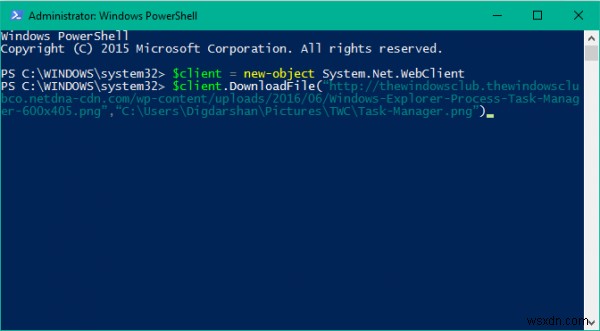 How to download a file using PowerShell in Windows 10