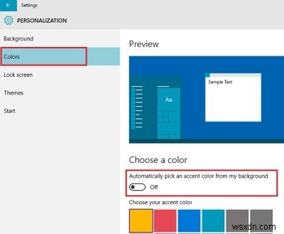 How to show Color on Start Menu and Taskbar in Windows 10