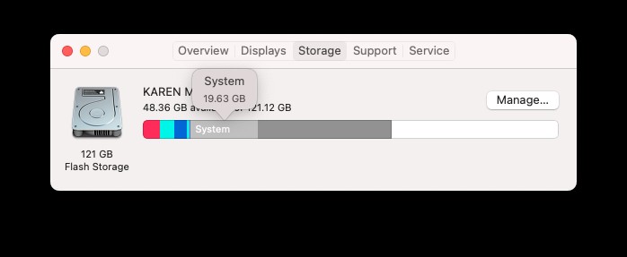 How to delete System storage on Mac