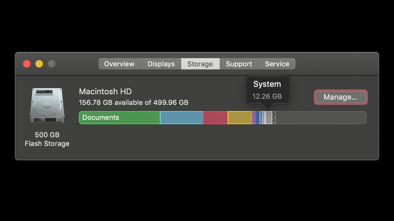 How to delete System storage on Mac