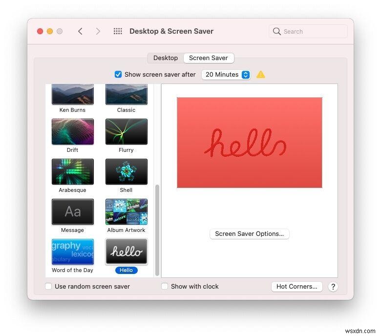 How to get the Hello screensaver on your Mac