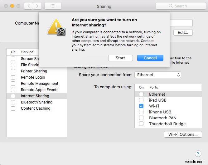 How to share Wi-Fi from Mac