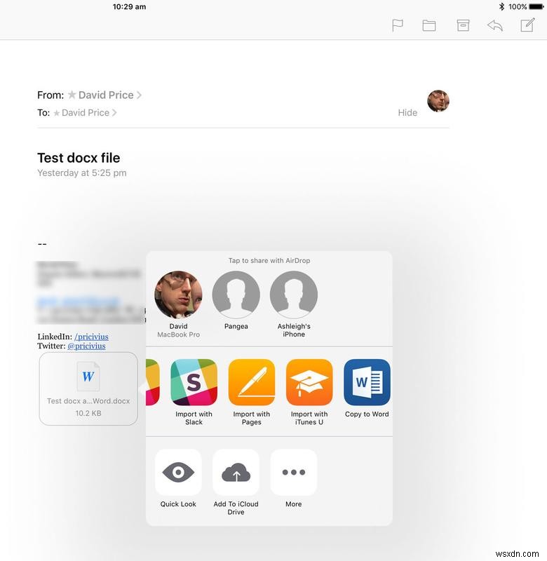 How to open a .docx Word file on Mac, iPad or iPhone