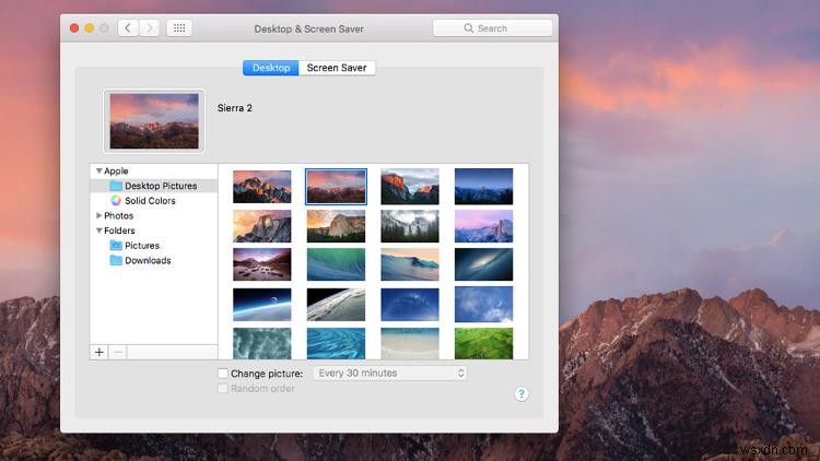 How to change the desktop wallpaper or screensaver on a Mac