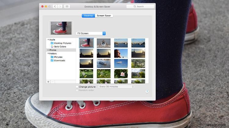 How to change the desktop wallpaper or screensaver on a Mac