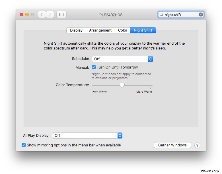 How to turn on Night Shift on Mac