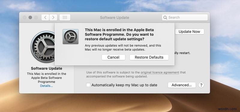 How to remove macOS beta from a Mac