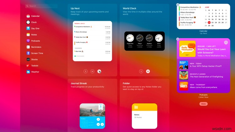 How to use widgets on the Mac