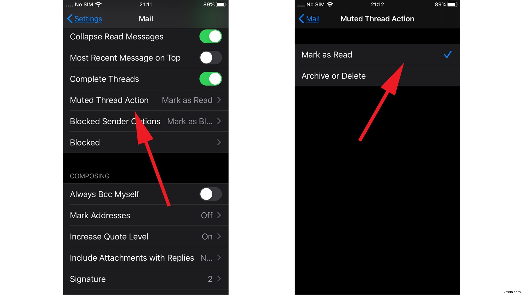 How to mute an email conversation on iPhone