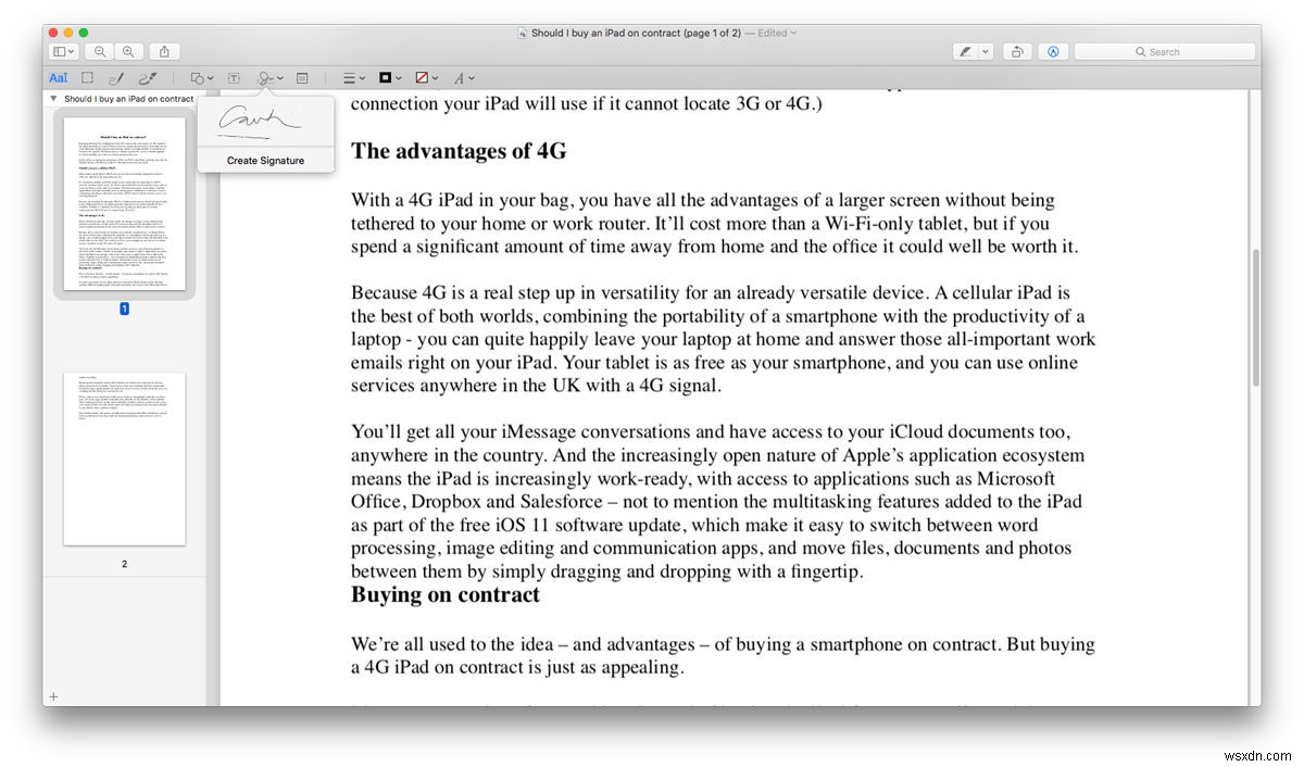How to sign a PDF on a Mac