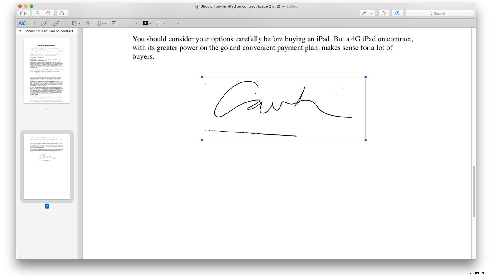 How to sign a PDF on a Mac