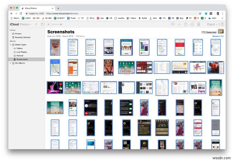 How to select all photos on iCloud