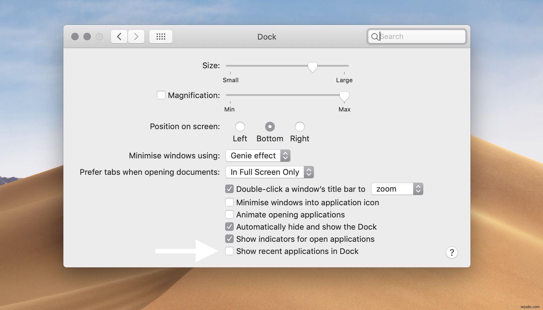How to Hide Recent Apps from Dock in MacOS Mojave
