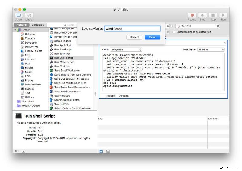 How to do a word count in TextEdit on Mac