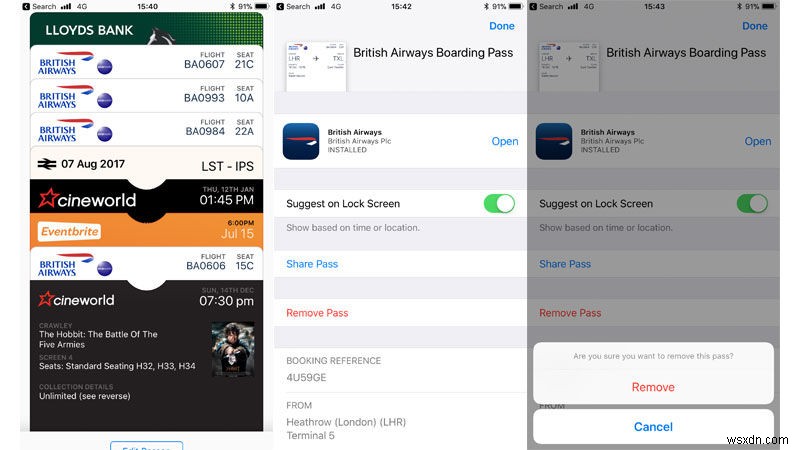 How to delete passes and cards from Apple Wallet