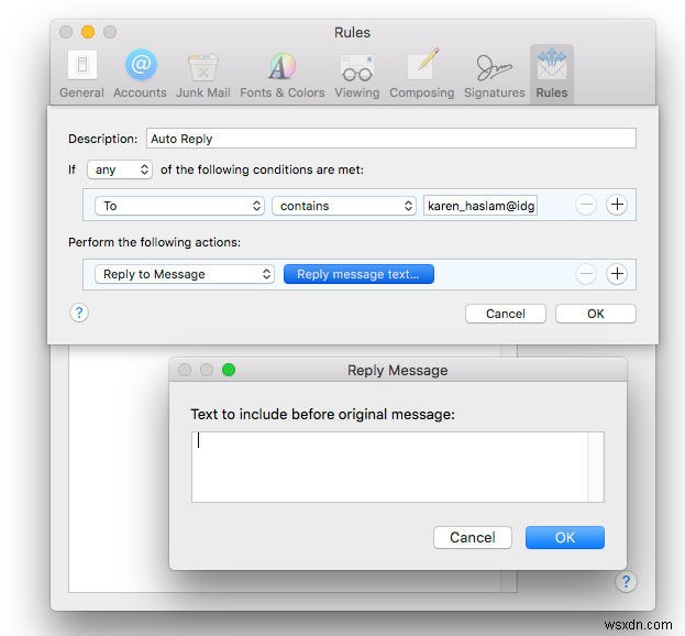 How to set up an out of office message in Mail on a Mac