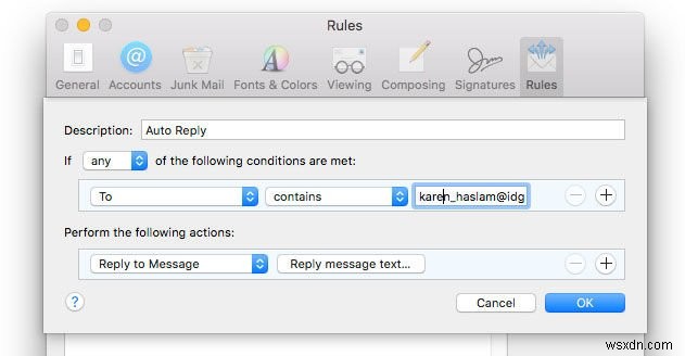 How to set up an out of office message in Mail on a Mac