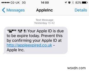 Warning: Your Apple ID is due to expire today is a phishing scam