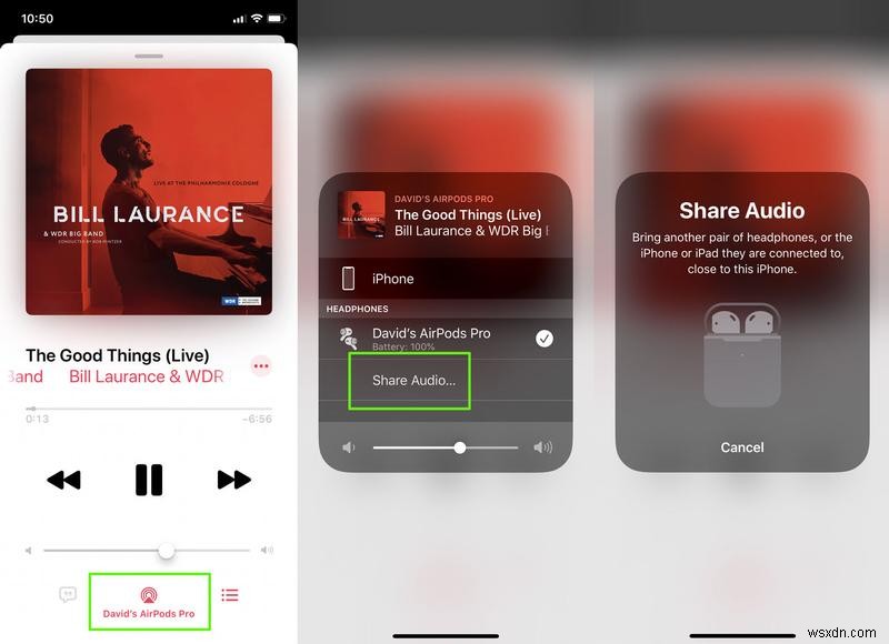 How to share music to two pairs of AirPods