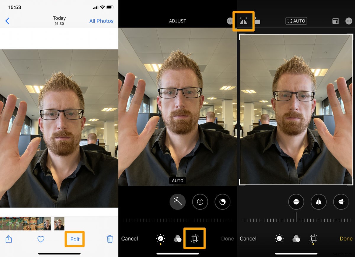 How to flip an iPhone photo