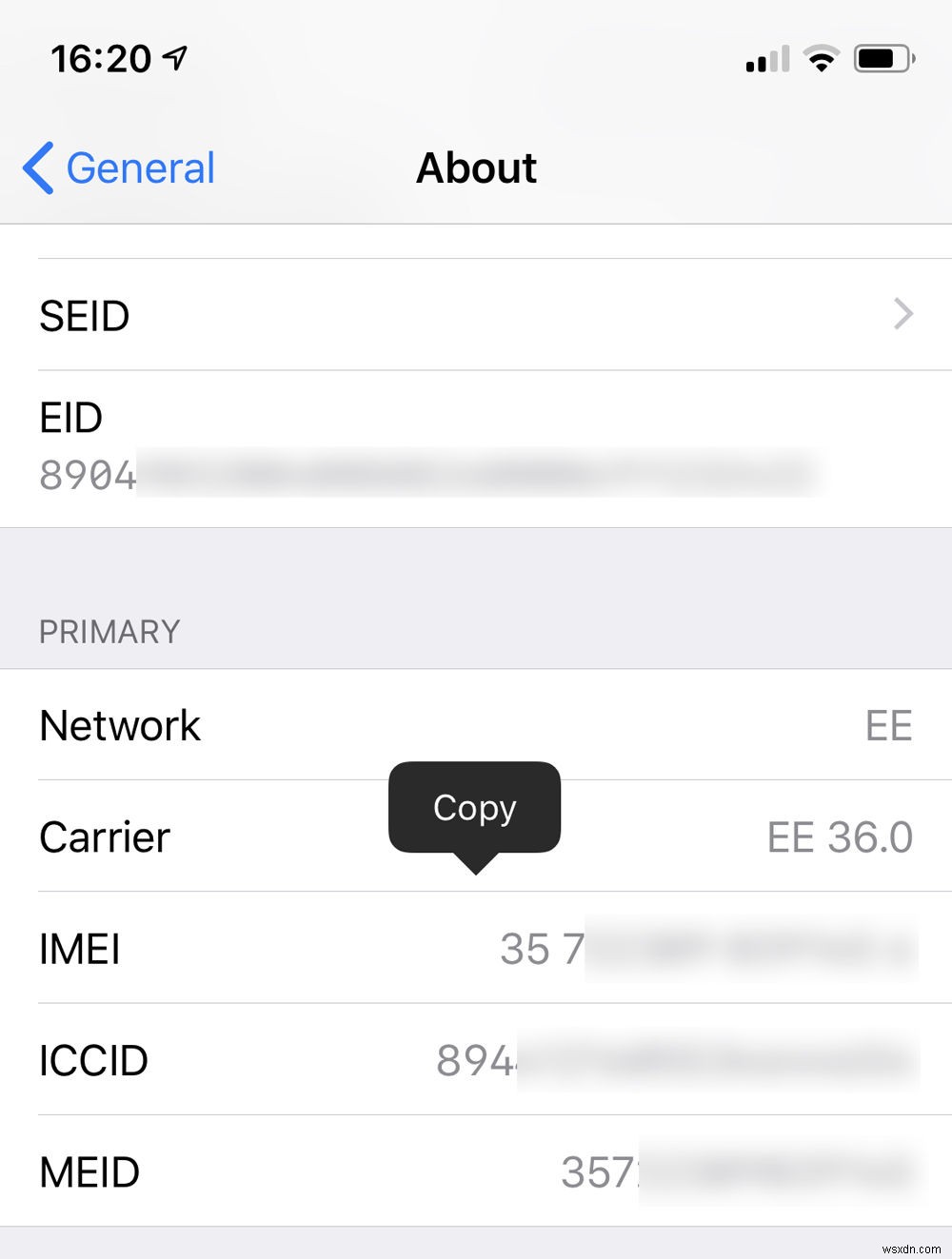 How to find an iPhones IMEI number