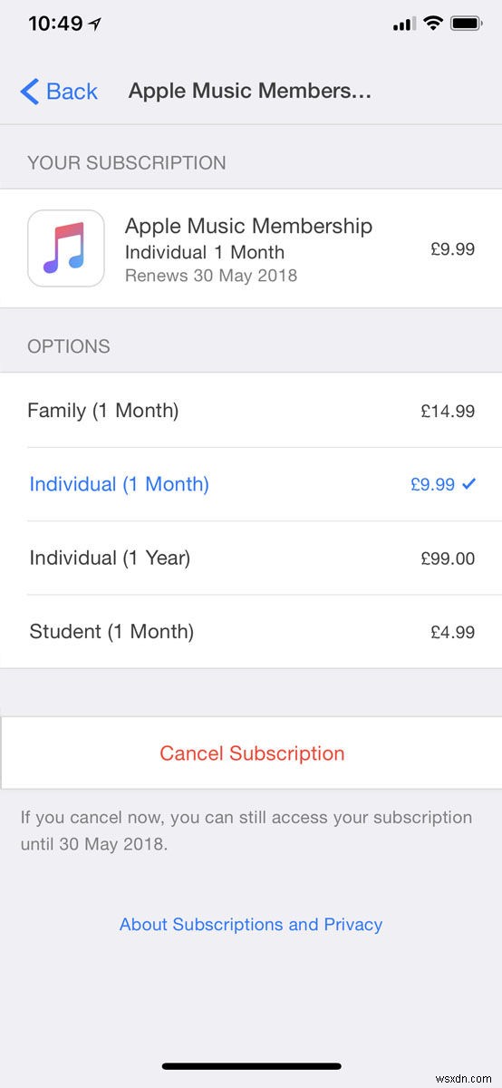 How to cancel a subscription on an iPhone