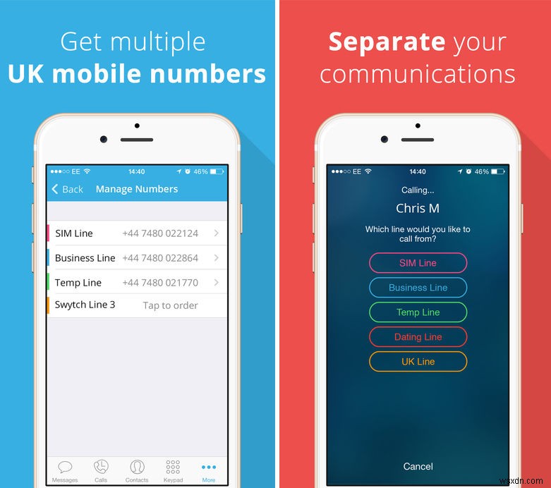 How to use two numbers on an iPhone