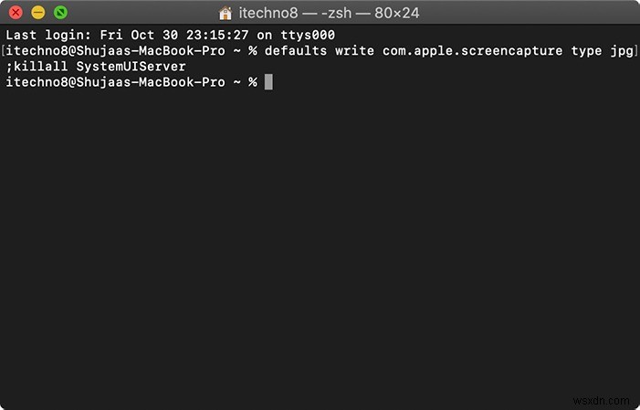 How to Change the Screenshot File Format to JPG on Mac
