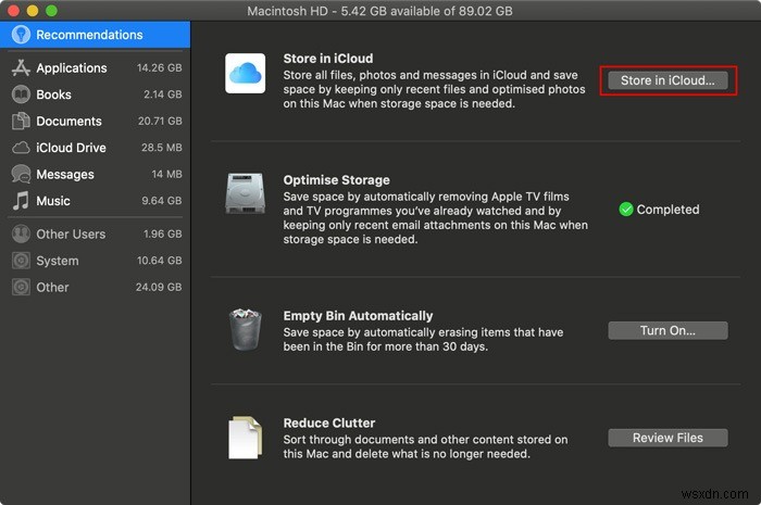 How to Use Optimised Storage on Your Mac