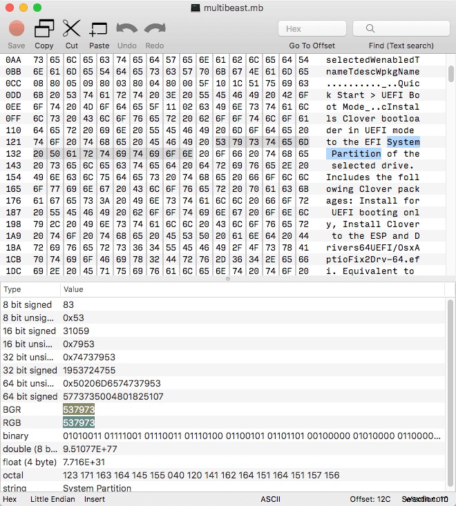 Viewing and Editing Hexadecimal Source in macOS