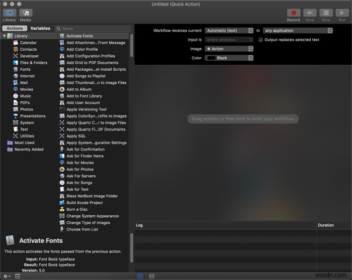 Creating and Using Quick Actions in macOS Mojave