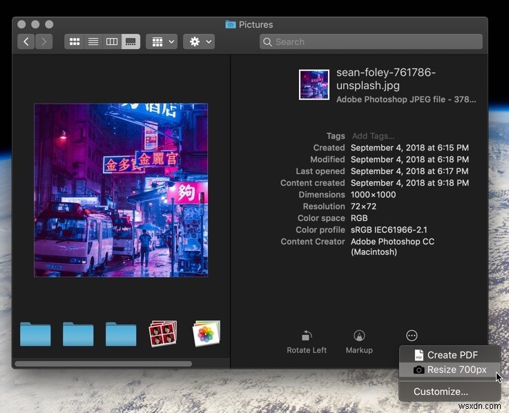 Creating and Using Quick Actions in macOS Mojave