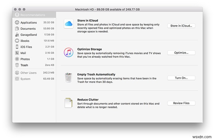 Understanding macOS Sierra’s Purgeable Space and How to Use It to Optimize Your Hard Drive Space