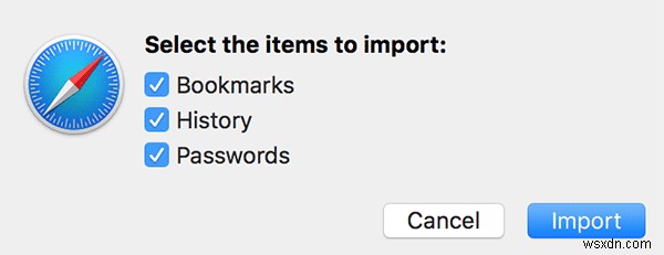 Import Data into Safari from Another Web Browser