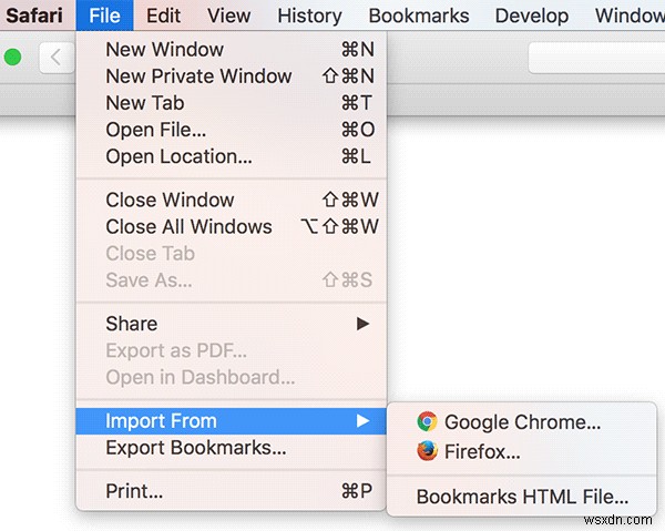 Import Data into Safari from Another Web Browser