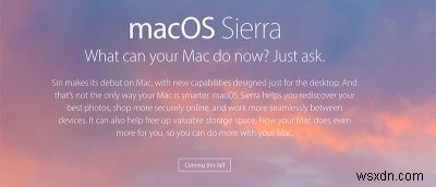 macOS Sierra – What’s New and a Compatibility List
