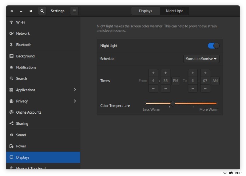 How to Configure Color Temperature in GNOME Night Light