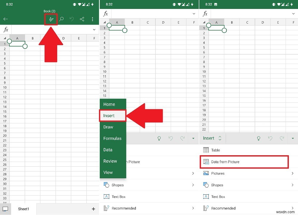 How to Insert Data From Picture on MS Excel on Android