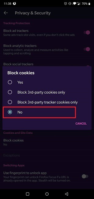 How to Enable Cookies in Your Android Browser