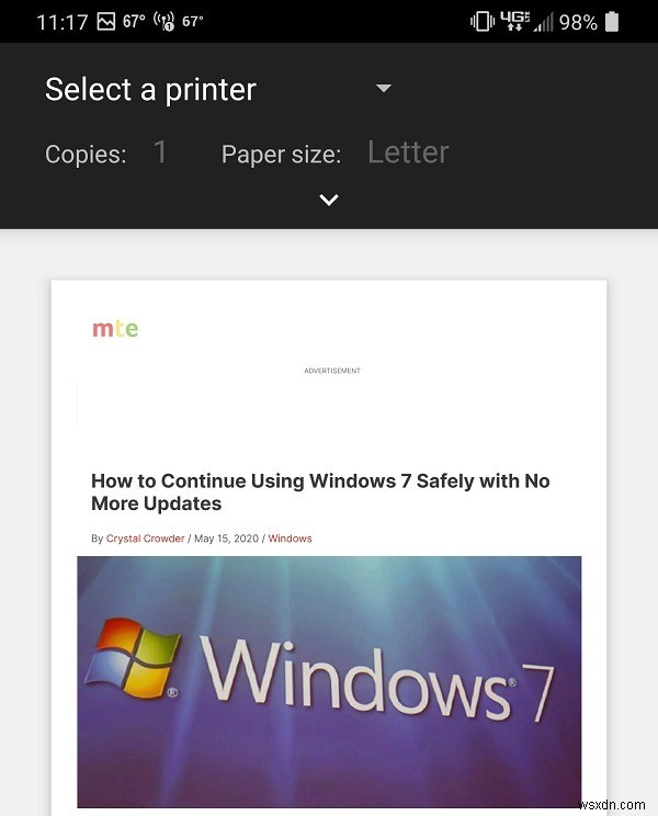 How to Print to PDF from Chrome for Android