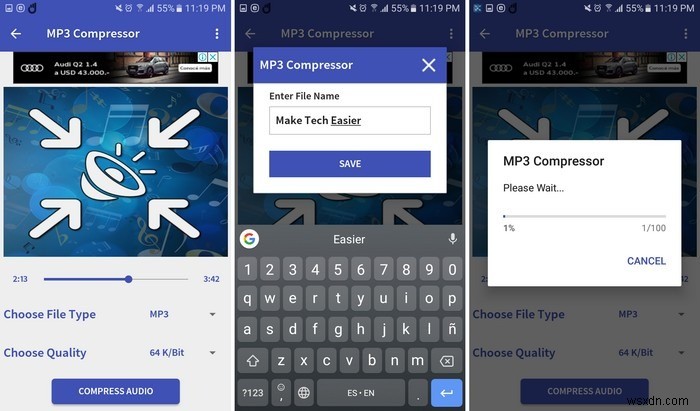 How to Compress Large Audio Files in Android