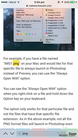 Find a Word on a Page in iOS’s Safari