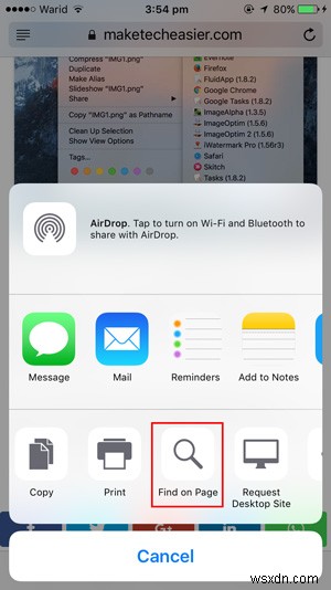 Find a Word on a Page in iOS’s Safari