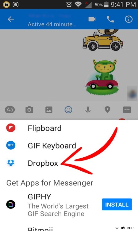 How to Send a Dropbox File in Facebook Messenger