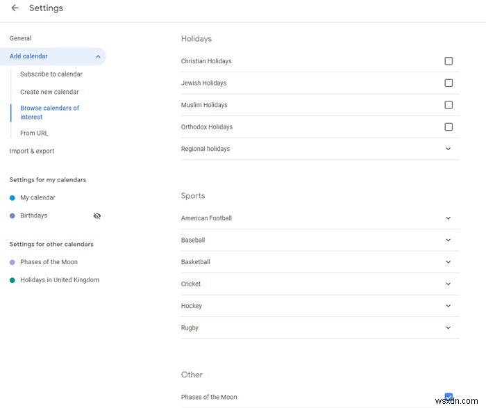 How to Show Lunar/Moon Phases in Google Calendar