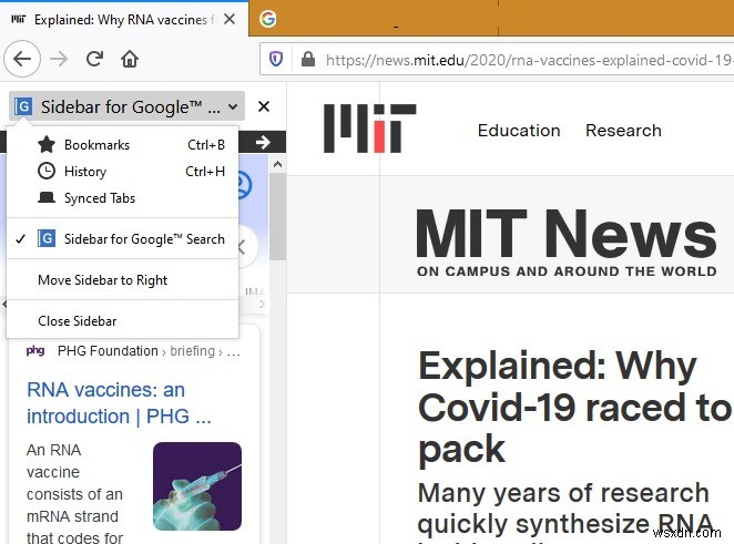 How to Enable Sidebar Search for Major Search Engines