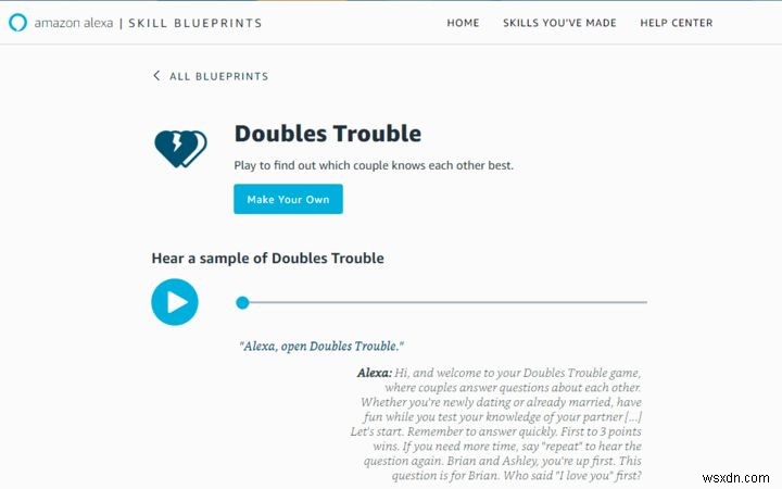 How to Create a Customized Alexa Skill Using Blueprints