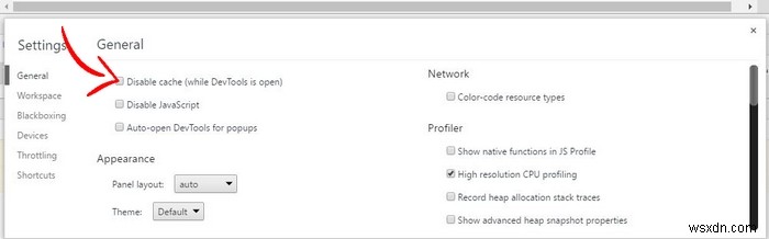 Temporarily Disable Caching in Chrome for a Specific Website